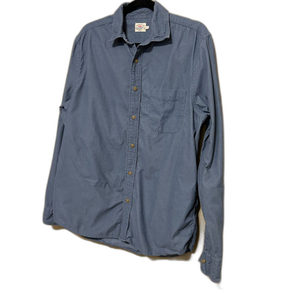 Faherty Fine Corduroy Button Up Shirt Mens Large Blue 100% Cotton Preppy - Picture 2 of 7
